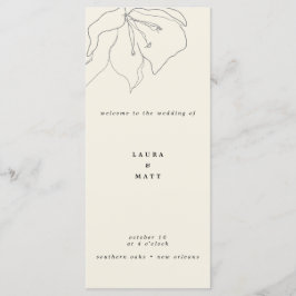 Moderne, zarte Eggshell Floral Wedding Programm