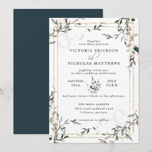 Moderne zarte Frühlingsgrün Einladung Hochzeit