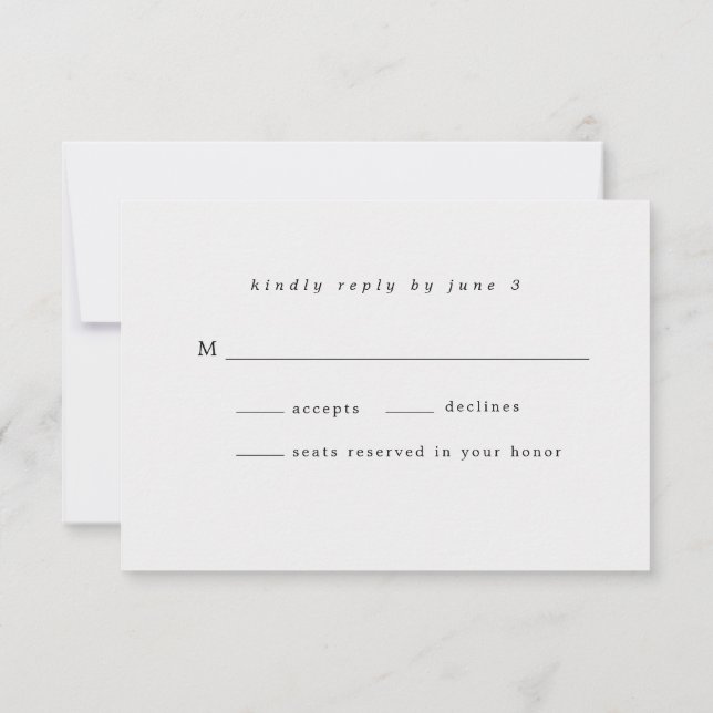 Moderne, zarte Rosa Blüte RSVP Karte (Rückseite)