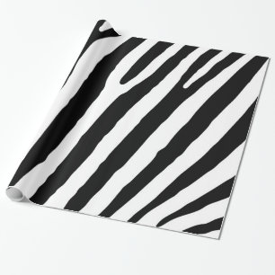 Moderne Zebra Streifen Schwarz-Weiß Cool Abstrakt Geschenkpapier