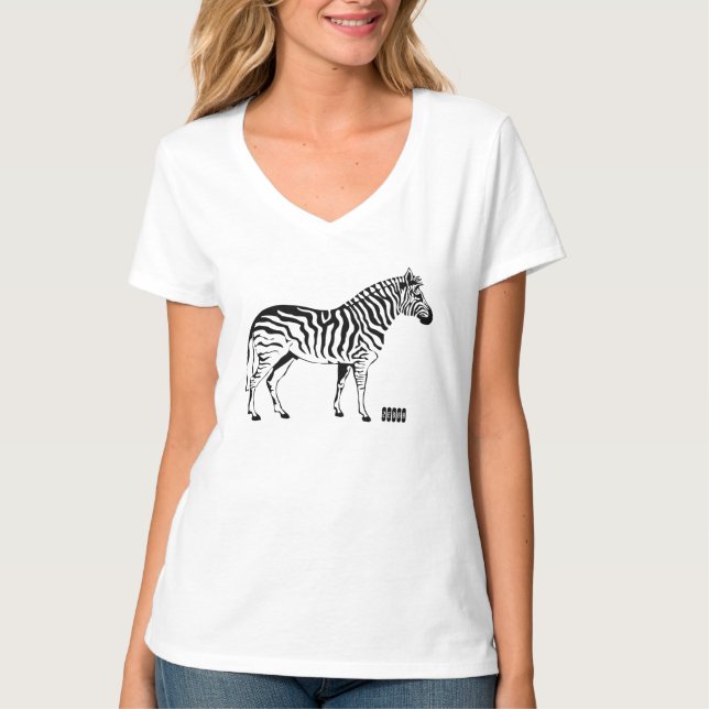 Moderne Zebradrucke für ihr Weiß T-Shirt (Vorderseite)