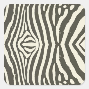 Moderne Zebrastreifen-Tierdruckmuster Quadratischer Aufkleber