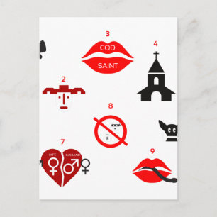 moderne zehn Gebote Postkarte