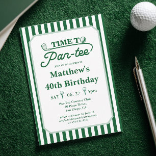 Moderne Zeit zum Par-Tee Herren-Golf-Geburtstag Einladung