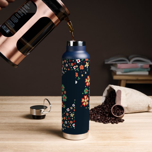 Moderne, zeitgemäße Flora-Flasche Trinkflasche (Kaffee)