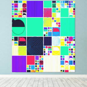 Moderne zeitgenössische Bauhaus-Geometrie-Muster Leinwanddruck