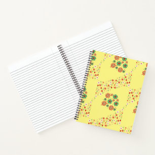 Moderne zeitgenössische Blumen-Notizbuch mit gelbe Notizbuch