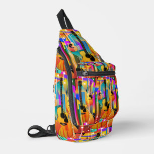Moderne zeitgenössische geometrische Gitarre Crossbody Bag