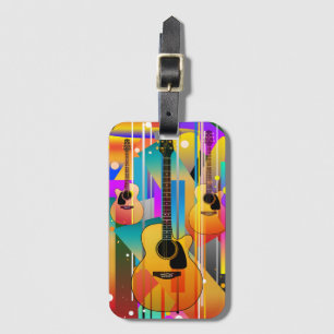 Moderne zeitgenössische geometrische Gitarre Gepäckanhänger