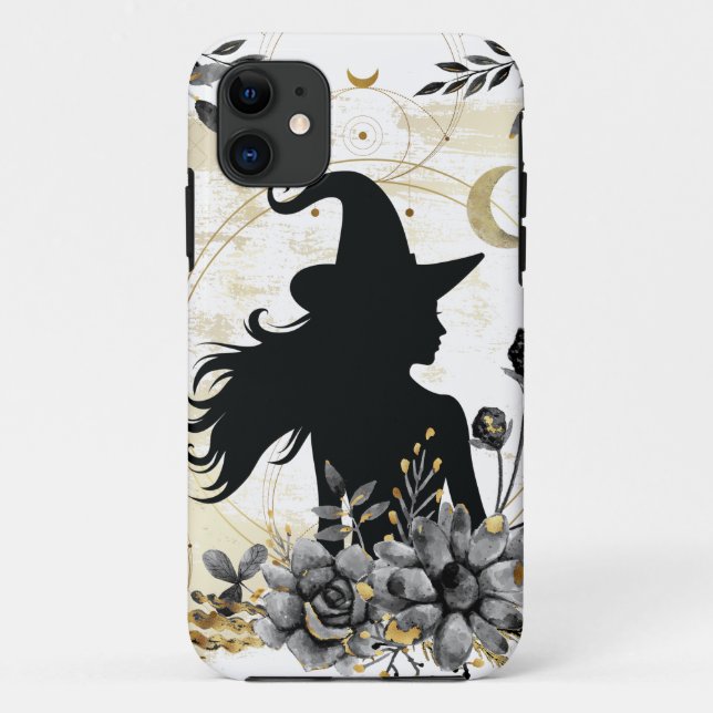 Moderne zeitgenössische Halloween-Hexe 3 Case-Mate iPhone Hülle (Rückseite)