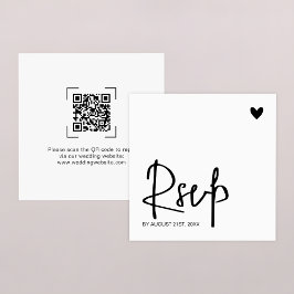Moderne zeitgenössische Hochzeits-QR-Code Online-R Mitteilungskarte