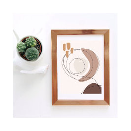 Moderne zeitgenössische Kunst in neutralen Tönen Poster