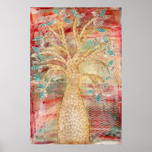 Moderne, zeitgenössische Mixed Media Grunge Kunst, Poster