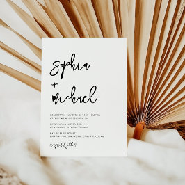 Moderne zeitgenössische Schwarz-weiße Hochzeit Einladung