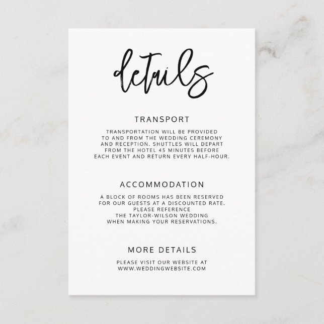 Moderne, zeitgenössische Skripteindrücke Begleitkarte (Vorderseite)