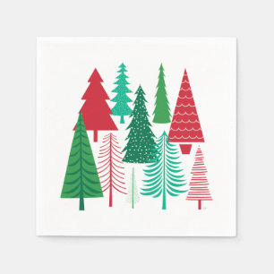 moderne zeitgenössische Weihnachtsbäume Serviette