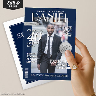 Moderne Zeitschriftenabdeckung für Geburtstage, Po Folieneinladung