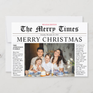 Moderne Zeitung Frohe Weihnachts-Spaß-Fotokarte Einladung