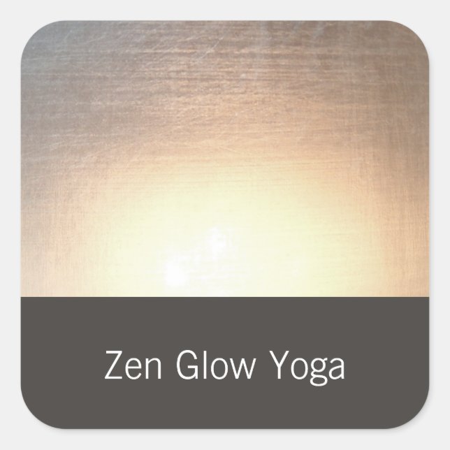 Moderne Zen Glow Yoga und Heilkunst Quadratischer Aufkleber (Vorderseite)