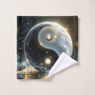 Moderne Zen Yin und Yang Vibes Waschlappen