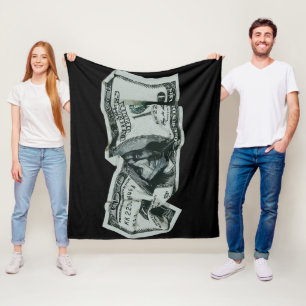 Moderne zerknitterte 100-Dollar-Schein-Gestaltung Fleecedecke