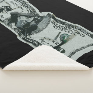 Moderne zerknitterte 100-Dollar-Schein-Gestaltung Sherpadecke