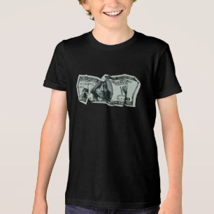 Moderne zerknitterte 100-Dollar-Schein-Gestaltung Tri-Blend Shirt