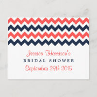 Moderne Zickzack Brautparty-Rezeptionskarten