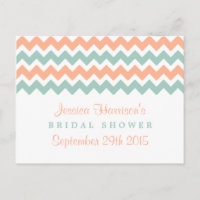 Moderne Zickzack Brautparty-Rezeptionskarten