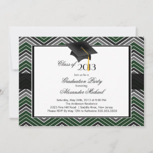 Moderne Zickzack GraduateTassel Graduation Party Einladung