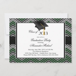 Moderne Zickzack GraduateTassel Graduation Party Einladung