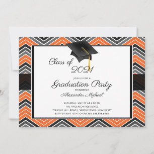 Moderne Zickzack GraduateTassel Graduierungspartei Einladung