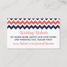 Moderne Zickzack Hochzeitskollektion Navy & Coral