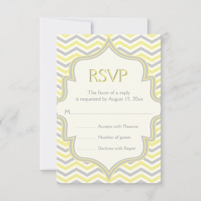 Moderne Zickzack Zackenzackhochzeit RSVP (Vorderseite)