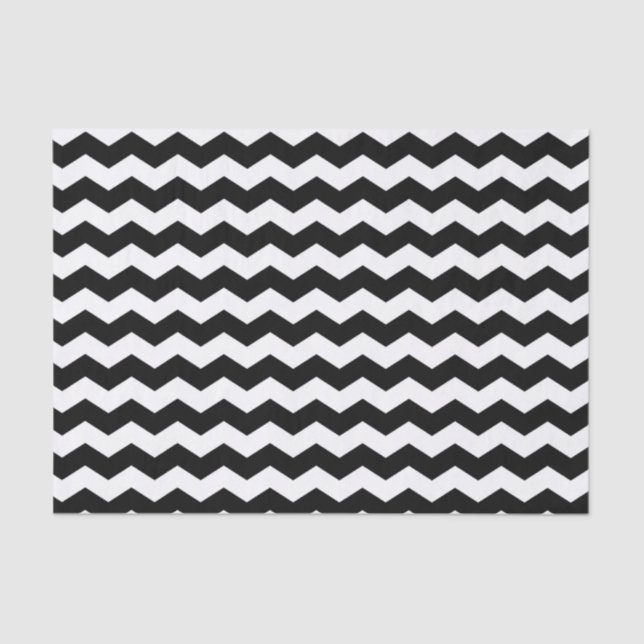 Moderne Zickzack Zigzag Schwarz-Weiß-Muster Seidenpapier (Vorderseite)