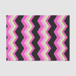 Moderne Zickzackmuster Schwarz Fuchsie Zickzack Seidenpapier