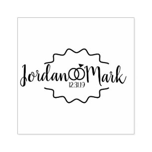 Moderne Zig Hochzeitsringe Erste Save the Dates Gummistempel