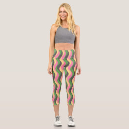 Moderne Zigzag farbenfrohe Capri Leggings