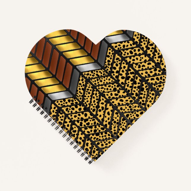Moderne Zigzag Zickzack Cheetah Animal Print Notizbuch (Vorderseite)