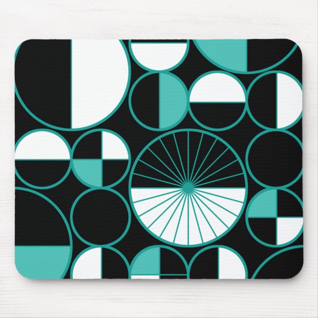 Moderne Zirkel Mitte des Jahrhunderts Halbdunkel T Mousepad (Vorne)