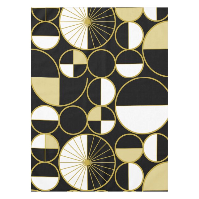 Moderne Zirkel Mitte des Jahrhunderts halfen Schwa Tischdecke (Vorderseite)