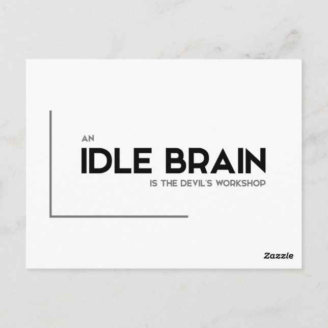 MODERNE Zitate: Hirn im Leerlauf, Teufelskervice Postkarte (Rückseite)