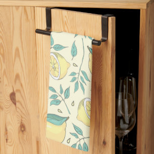 Moderne Zitrone Citrus Sommer Gelb Personalisiert Geschirrtuch