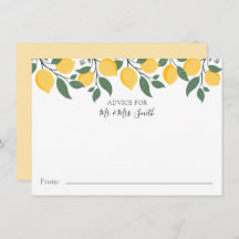 Moderne Zitronen und Blätter Beratung für Mr. und 