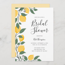 Moderne Zitronen und Blätter Kalligrafisches Braut