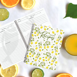 Moderne Zitronenfrüchte Gelb Vegan Notizbuch