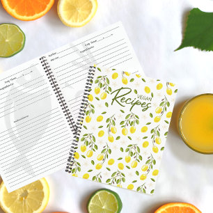 Moderne Zitronenfrüchte Gelb Vegan Notizbuch