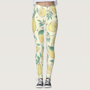 Moderne Zitronenfrüchte Sommergelb Personalisiert Leggings