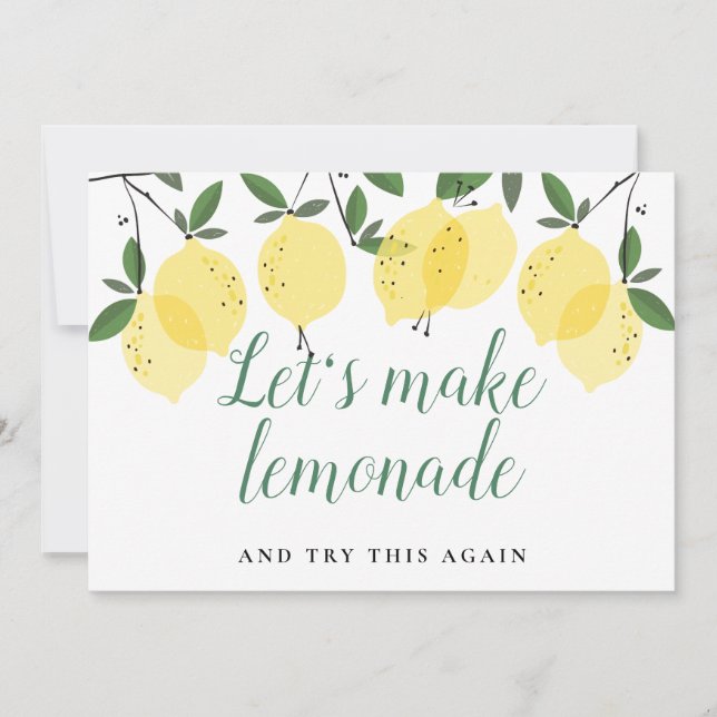 Moderne Zitronenpflanzen verändern die Datumskarte Einladung (Vorderseite)