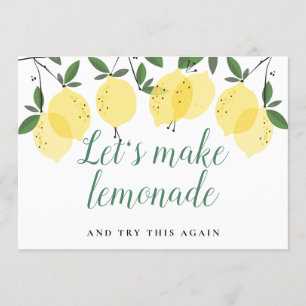 Moderne Zitronenpflanzen verändern die Datumskarte Einladung